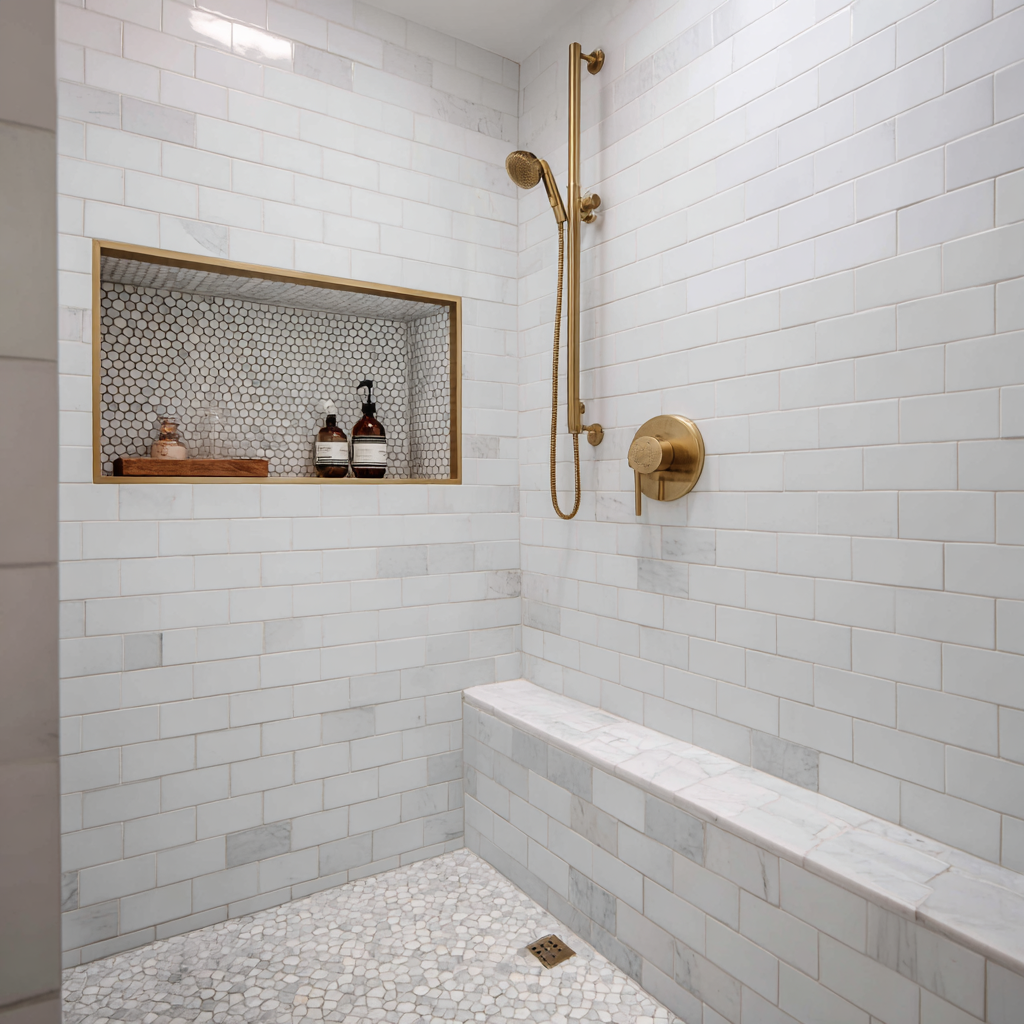 Accent tile strategy for luxury on budget